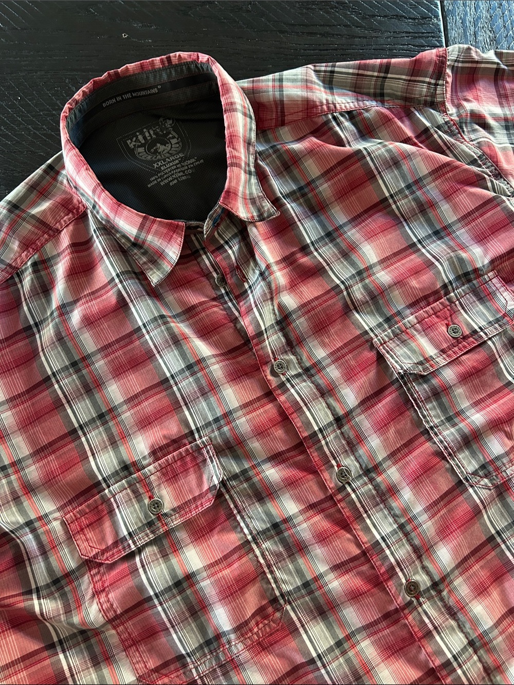 Kuhl Men’s Plaid Lightweight Short  Sleeve Button Down Shirt Size 2xl